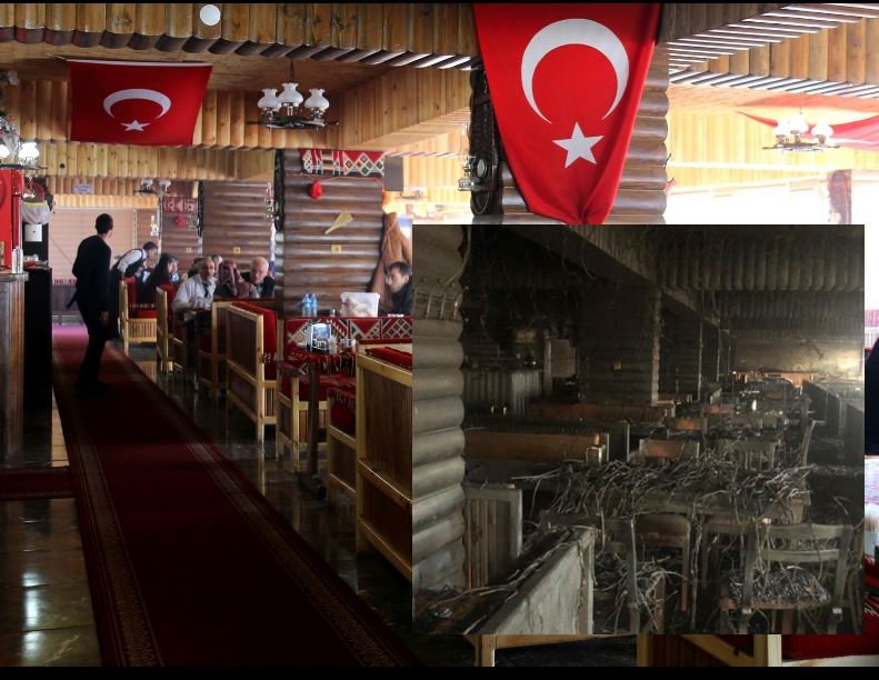 Erzurum’daki Çoşkun Güvec Restoran  Kundaklandı