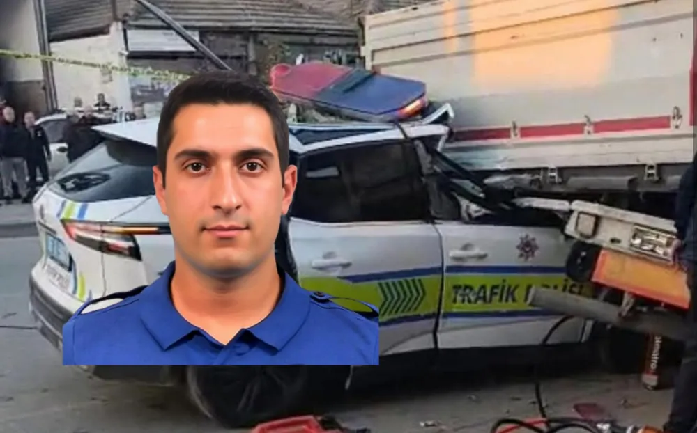 Trafik polisleri kaza yaptı 1 şehit 1 ağır yaralı